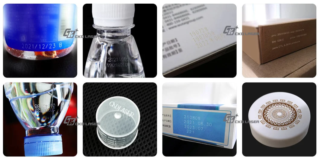 Expiry Date Coding Logo Printing Number Marking CO2 Laser Flying Machine for Plastic Water Bottle Pharmaceutical Cosmetics Food PE PP Numbering Cable Marker
