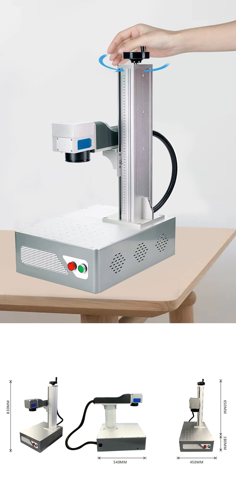 Faith 20/30/50/80W/100W 3D Color CO2 UV Fiber Production Line Galvo Fiber Laser Printer Marking CNC Engraving Machine for PVC PE Pipe